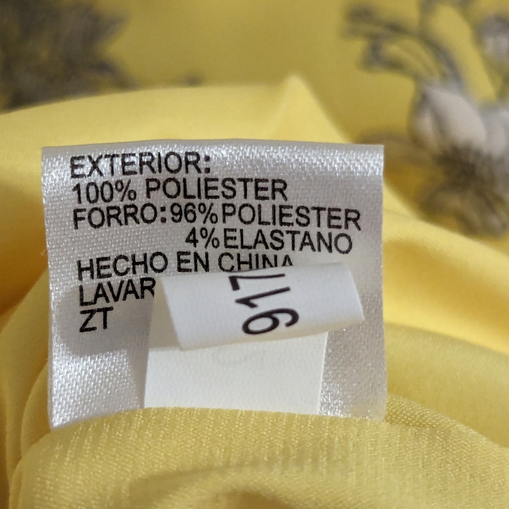Gianni Bini skirt yellow floral asymmetrical hem size XL - Picture 5 of 8